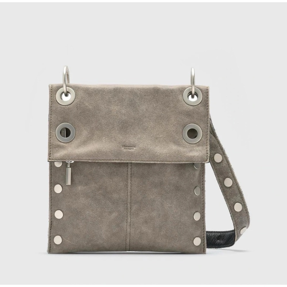 Hammitt Montana Reversible Crossbody Bag Pewter Gray, Black, Silver